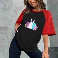 Kakina s grafičkim tinejdžerima za žene plus veličine Uskršnje tiskanje Uslovno Udobnu labavu majicu