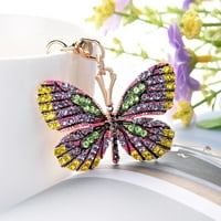 Ženski elegantni multikolorski leptir rhinestones keychain torba za prstenaste torbe