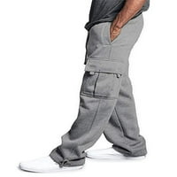 Mens Jogger teretana teška težina flece teretna džepa hlače za hlače za crtanje