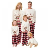 Božićne pidžame za obitelj, podudaranje porodičnih pidžama Top i hlače s dugim rukavima za spavanje,
