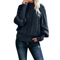 Ženski džemper dame mid duks s dugim rukavima pletiva pulover pulover s dugim bojama, pulovere