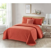 Bibb Home Solid prekrivač sa jastukom - Boje - Taupe - Twin