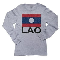 Laoska zastava - Specijalna majica s dugim rukavima izdanka sive majice