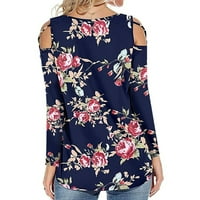 Košulje s dugim rukavima za žene Modne labave čvrste majice Top bluza pulover fragarn