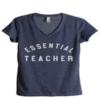 Esencijalna nastavnica Ženska moda opuštena V-izrez majica Tee Heather Navy X-Veliki