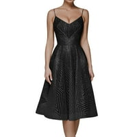 Duge haljine za žene grafički otisci A-line dubokih V-izreznog špageta remenske haljine za haljinu kluba