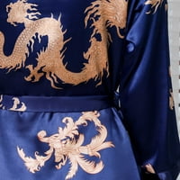 Moxiu Clearence Muški sportski odijelo Muške imitacije Svilene noći haljine Print Kimono Imitacija Svileni