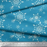 Soimoi plava mahovina Georgette tkanina snijeg pahuljice cvjetno ispis tkanina sa dvorištem širom