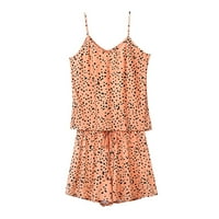 Ženski leopard print suspender V-izrez modni noćni set dvodijelni set