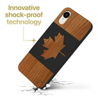 Torbica za drvo za iPhone XR kompatibilan zaštitni poklopac mobitela Poklopac otporan na udarca laserski