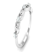 CT Womens okrugli Diamond Infinity Gold Interlock Infinity prsten, prirodni dijamantski osmice, srebro,