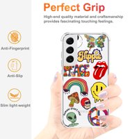 Hippie Elements Collage Clear futrola za Samsung Galaxy S22, Estetski umjetnički dizajn za muškarce