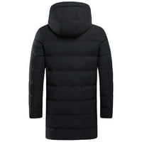 Tkinga modna muška zimska modna srednja duljina dukseva zadebljana jakna od pamučne jakne - crna XL