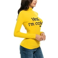 Žene Ležerne prilike za dugi rukav Tortleneck bluza slim fit rastegnuti slojevi majice