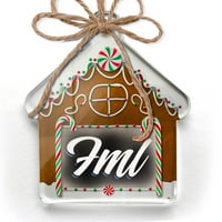 Ornament tiskani jedan bočni klasični dizajn FML Christmas Neonblond