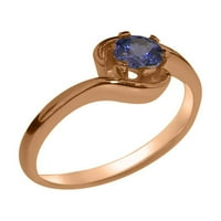 Britanci napravio 18K ružičastog zlata Real Pravinski prsten za angažman tenzanita - Veličine opcije