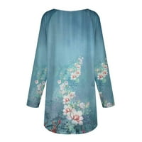 Fragarn ženska majica za čišćenje cvijeća modna casual bluza za ispis dugih rukava okrugli vrat srednji