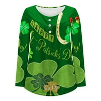 ST PATRICKS Dnevne košulje Girls irski pokloni za žene Zelena flannelna majica Žene Žene Žene kratkih