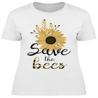 Tekst, sačuvajte majicu pčela za žene -Image by Shutterstock, ženska X-velika