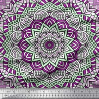 Soimoi Japan Crepe Satin Tkanina Marokanska i Mandala Kaleidoskop tiskana zanatska tkanina od dvorišta