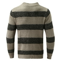 Dukseri za muški pulover Duks muški prugasti okrugli pleteni džemper
