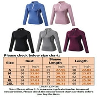 Glonme Womens Quarter-Zip pulover s dugim rukavima Slim Fit Atletic Yoga vrhovi treninga Trgovinske