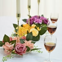 Rose vijenac za svijećom svijećnjaka vijenac božićni ukras prozor za stol za vjenčanje Cvijeće