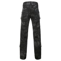 Yuwull muške maskirne pantalone Ležerne prilike slim fit patentne hlače za trening otporne na haljine, muškarci koji rade jogger dukseci tamno siva