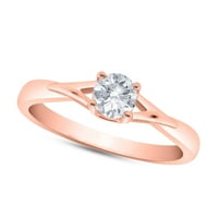 0,50CT prirodni dijamant I-j si okrugli rez pasijans prsten 18K ružičasto zlato za žensko za posebnu