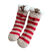 Xingqing 0- godina Božićne blještave čarape za djevojke za dijete ugodne nejasne papučene čarape Toddler