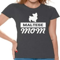 Neugodni stilovi Ženska malteška mama mama grafička majica vrhovi ljubimca ljubimca