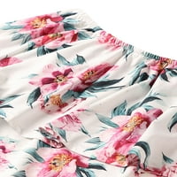 Haite mama i me ruffled cvjetni ispis ljeto sunčanica labavi kratki rukav mini haljine havajske ramena