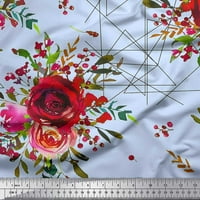 Soimoi pamučna kambrična tkanina trokuta, bobice i ruža cvijeta za štampanje tkanine sa dvorištem širom