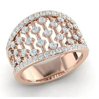 Originalni 1.5ctw okrugli rez Diamond Prong modernog angažovanog angažmana Fancy Ring Wedding Solid