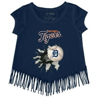 Djevojke Mladića Tiny Turpap Navy Detroit Tigrs Baseball Curt Fringe majica