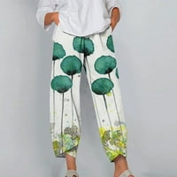 Posteljine za žene Ležerne prilike ljeti široke noge Capris Elastični džepovi za struku Široke noge