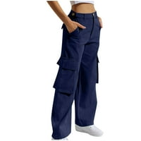 Lindreshi teretni hlače za žene sa džepovima modni ženski proljetni ljetni veliki džepni patentni patentni