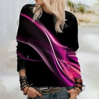 Sayhi Crewneck Duks plus veličina Grafičke košulje za žene Trendi cvjetni print casual dugih rukava