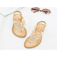 Gomelly ženske cipele za plažu klizanje na sandalama THONG Ljeto Ravna sandalanska modna marelica 9