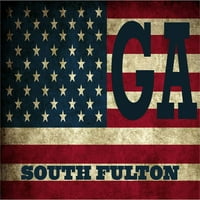 Južni Fulton Ga Georgia Fulton County Vintage američki zastava zastava naljepnica naljepnica Vinyl 3