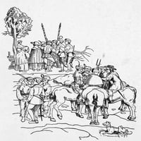Njemačka: Seljački rat. NEPASANTS nose ruke tokom seljačkog rata od 1524-25. Savremena šuma za Hans