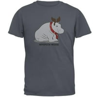 Hippo Moose Hippopotamoose Funny Pun Muns majica Drveni ugljen X-LG