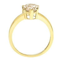 1.0ct kruška od žute moissine 18k žuta zlatna godišnjica Angažovane prstene veličine 6.25