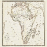 24 X36 Galerija poster, carte de l 'Afrika Karta 1820