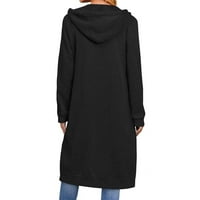 Homenesgenics Womens Coats i jakne za čišćenje Žene Ležerne prilike s dugim rukavima, modni džep patentni