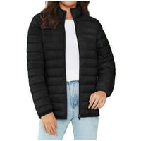 Žučna ženska jakna za puffer pamuk ovratnik zatvarač sa zatvorenim laganim alternativnim kaputom s džepovima