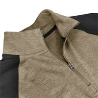 Muške polo majice Zip košulja navraćaju Ležerne dugi rukav Slim Fit Basic Patchwork Stretch majica