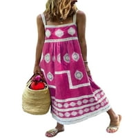 Grianlook dame ljuljačke haljine Square Crt Midi haljina cvjetna tiskana dugačka suncobran za žene kaftan