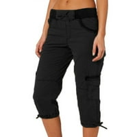 Ljetne žene Multi džepne pantalone na otvorenom casual sportove obrezane hlače kombinirane tanke labave