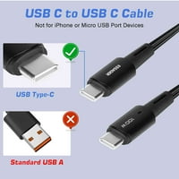 Urban USB C do USB C kabl 10ft 100W, USB 2. TIP CABLE CABLING Brzo naboj za Realme C25S, iPad Pro, iPad